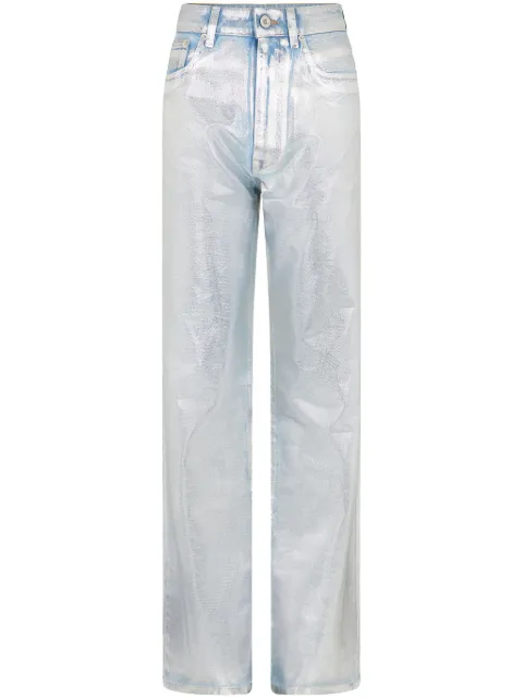 Rabanne metallic-finish straight-leg jeans Silver 23HCPA310CO0487