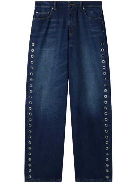 Off-White eyelet loose-fit jeans Blue OMYA180F23DEN0034400