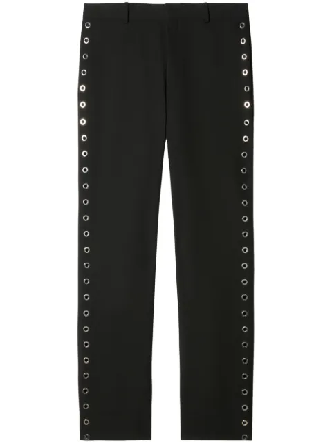 Off-White eyelet-embellished wool trousers Black OMCO020F23FAB0081010