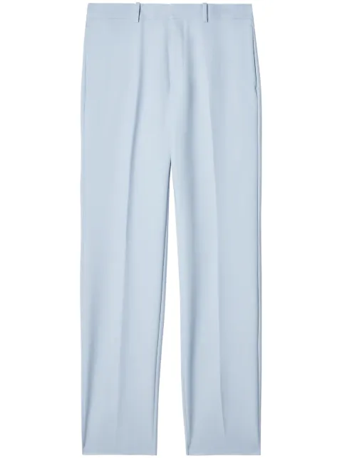 Off-White logo-embroidered straight-leg trousers Blue OMCO020F23FAB0014040
