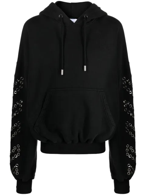Off-White Diag Stripe-embellished hoodie Black OMBB118F23FLE0121000