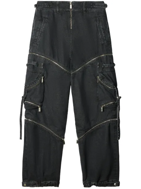 Off-White zip denim cargo pants Grey OMCF039F23DEN0010900