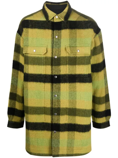 Rick Owens plaid-check wool coat Green RU02C7728WFNP