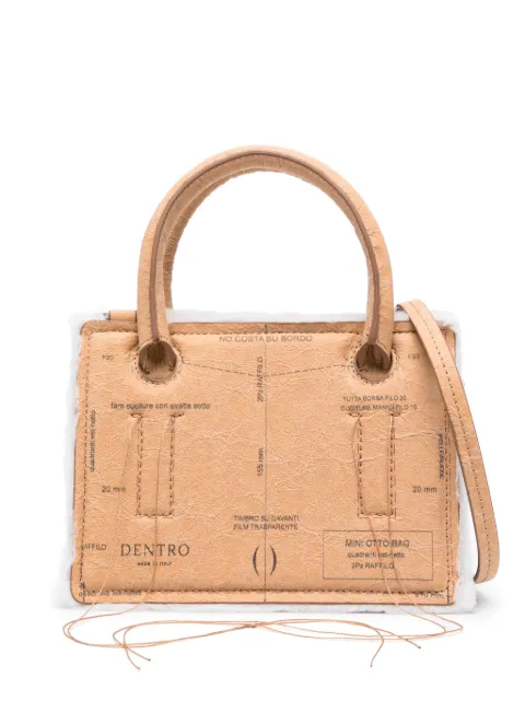 DENTRO mini Otto Paper leather tote bag Brown 23WDNBO006