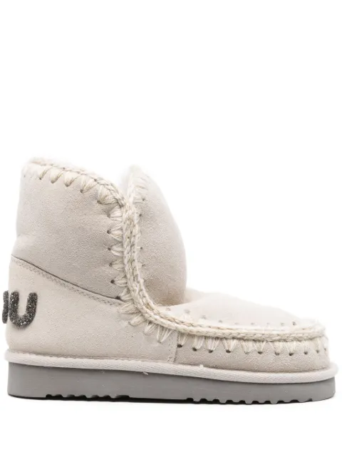 Mou whipstitch-detail sheepskin boots Neutrals MUFW101050A