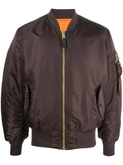 Alpha Industries reversible zip-up bomber jacket Brown 100101
