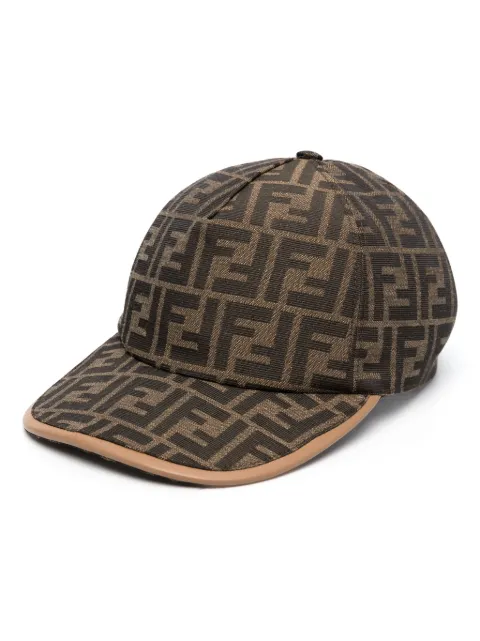 FENDI logo-print cotton baseball cap Brown FXQ768ALHE