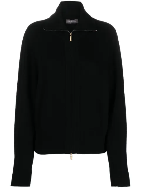 Lorena Antoniazzi spread-collar virgin wool-blend cardigan Black I23114CM37A2834