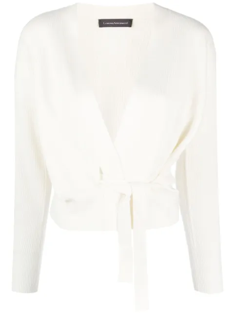 Lorena Antoniazzi tied-waist cashmere cardigan White I23129CM21A1175