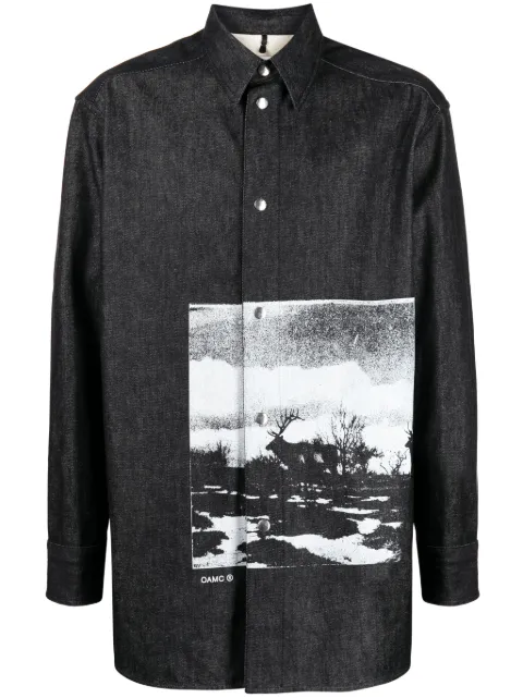 OAMC graphic-print cotton shirt Black 23A28OAY14BCOT00900