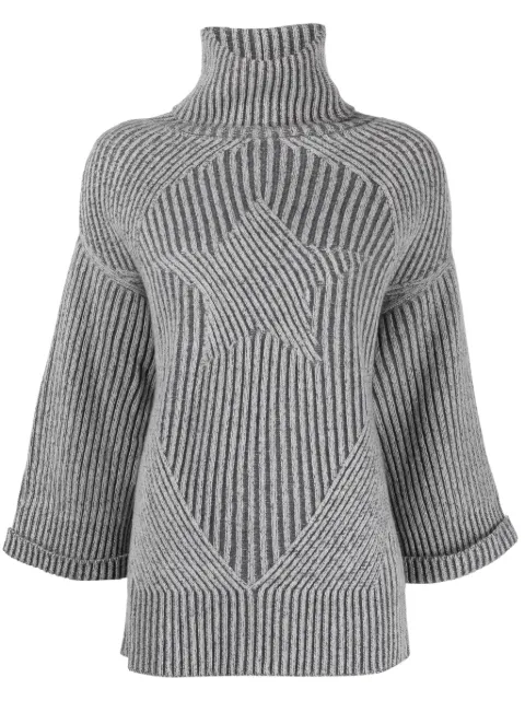 Lorena Antoniazzi star-embroidered roll-neck jumper Grey A23139DM09A2472