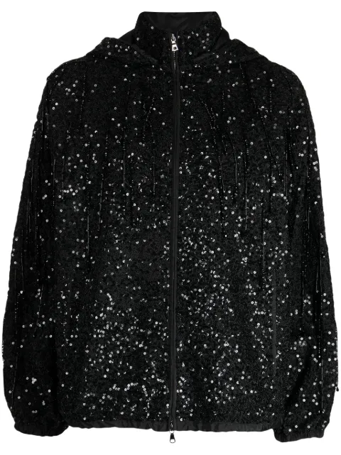 Dice Kayek sequin-embellished bomber jacket Black PF23V541