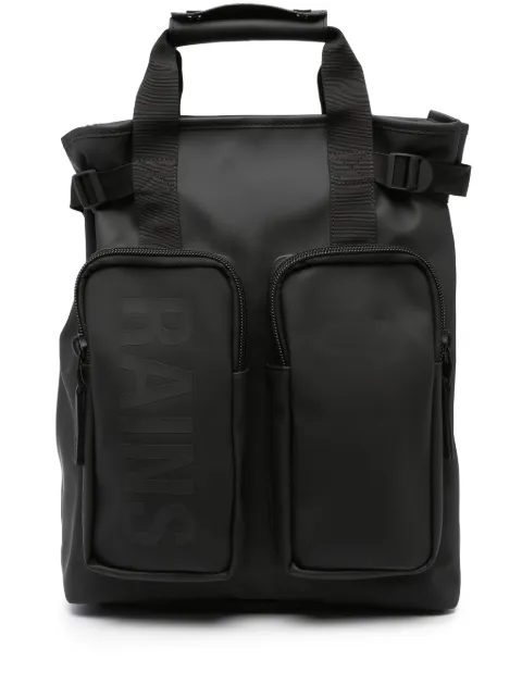 Rains logo-print multi-pocket backpack Black RA14240