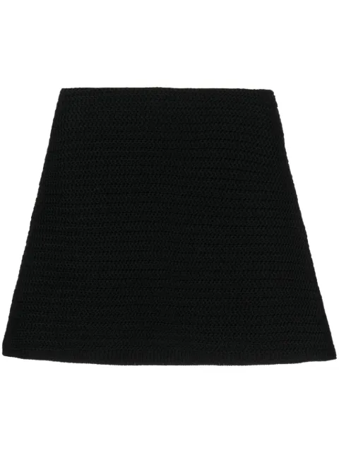 MACH & MACH A-line knitted miniskirt Black PF23KS001KN03F