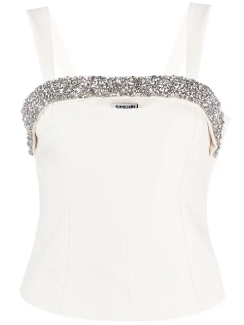 SIMKHAI crystal-embellished corset top White 4232162E