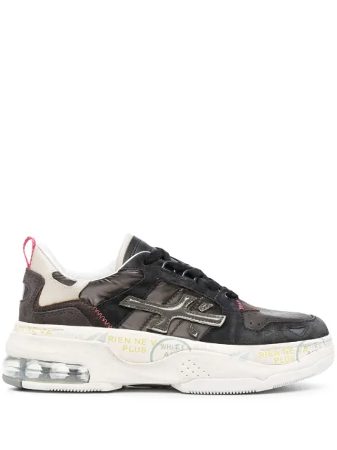 Premiata Drake logo-patch sneakers Brown DRAKED309