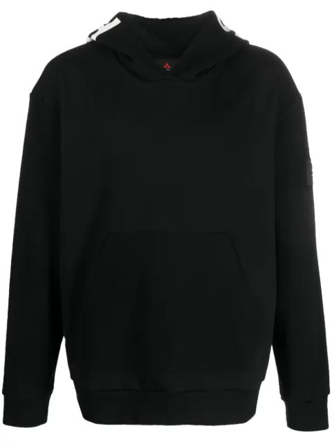 Peuterey logo-print cotton hoodie Black PEU501399012071
