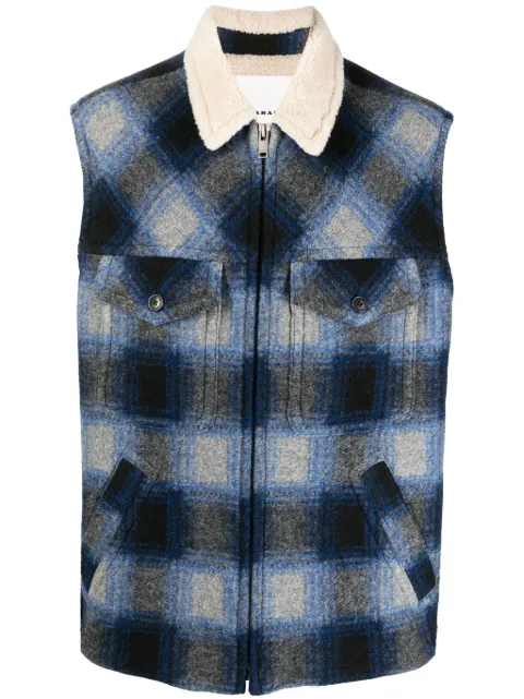 MARANT Kiran checked gilet Blue VE0166HAA3D06H