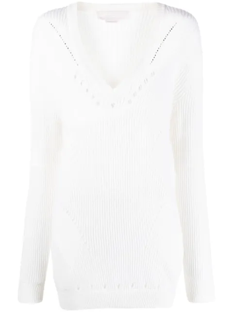 Genny V-neck wool jumper White 75AAF833CMX05