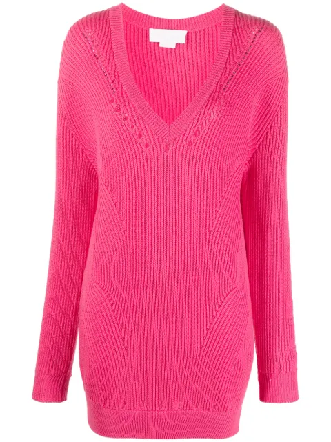 Genny V.-neck wool jumper Pink 75AAF833CMX05