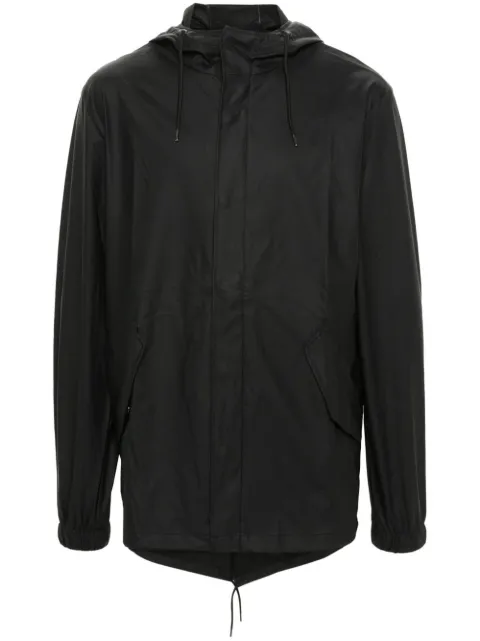 Rains Fishtail drawstring-hood coated parka Black 18010