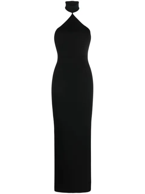 Solace London Blanca halterneck maxi dress Black OS37010