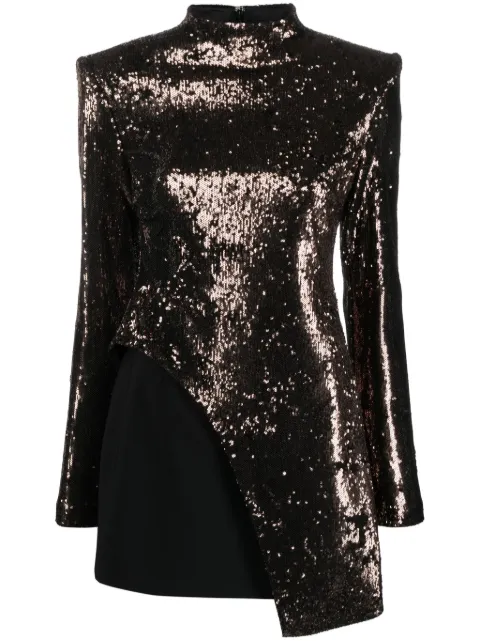 Genny sequin-embellished layered minidress Black 75AAO405J0097