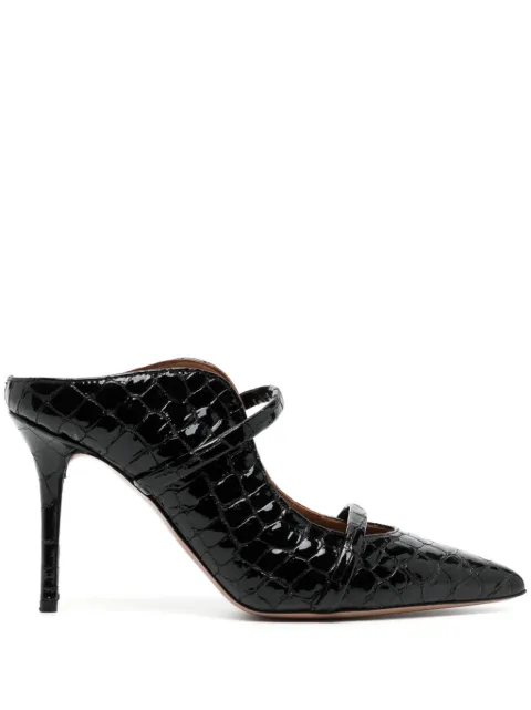 Malone Souliers Maureen crocodile-embossed mules Black MAUREEN85209