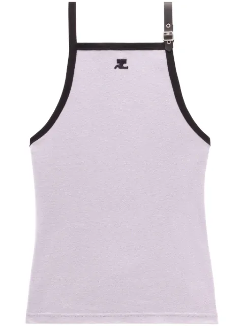 Courrèges Buckle cotton tank top Grey 124JDE067JS0070