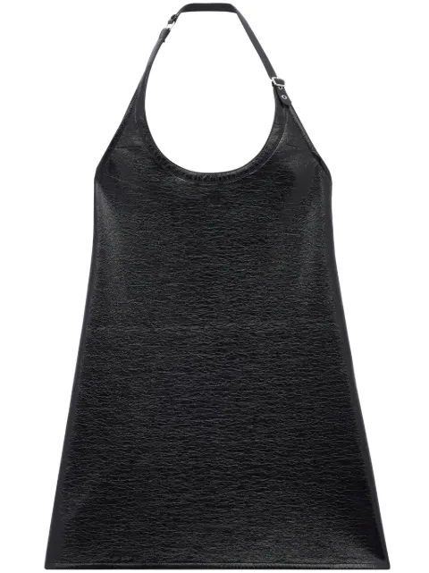 Courrèges buckle-detail halterneck minidress Black 124CRO377VY0014