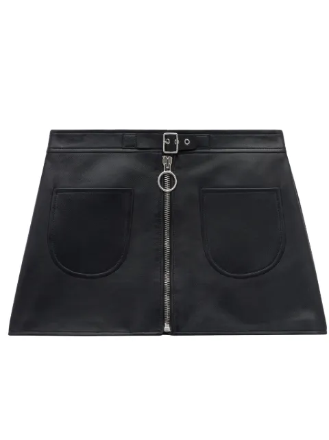 Courrèges zip-up leather miniskirt Black 124LJU154CV0005