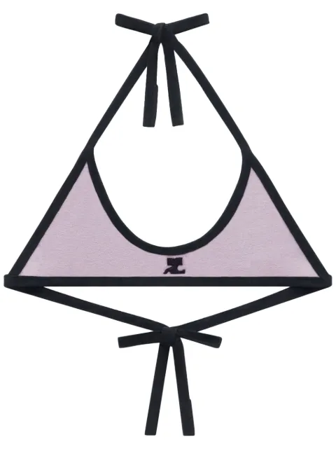 Courrèges contrasting-trim bralette Pink 124JBR034JS0070