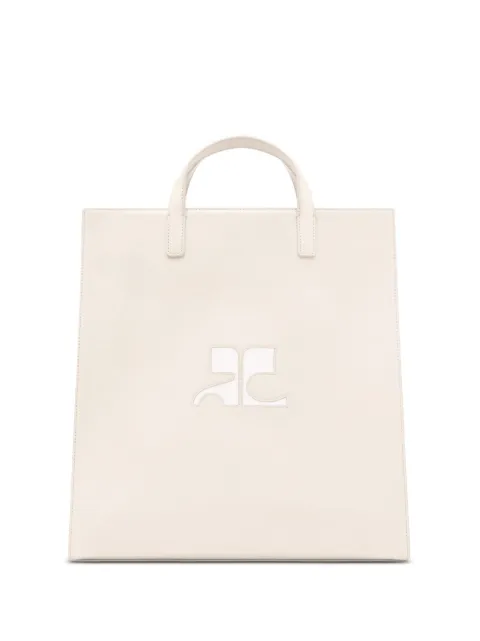 Courrèges Heritage leather tote bag Neutrals 124GSA087CR0044