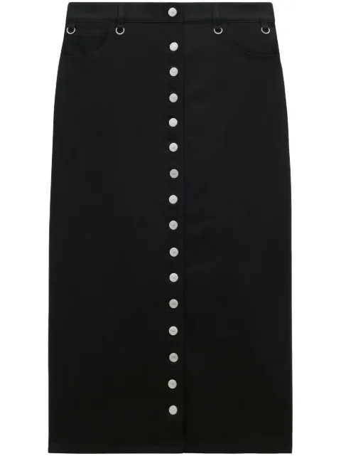 Courrèges Multiflex denim midi skirt Black 124DJU155DE0020