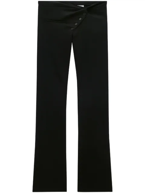 Courrèges twist-front bootcut wool trousers Black 124CPA189WO0091