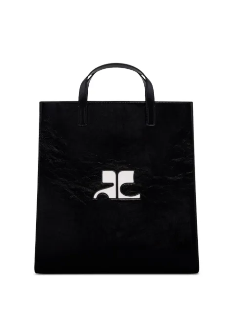 Courrèges Heritage leather tote bag Black 124GSA087CR0044