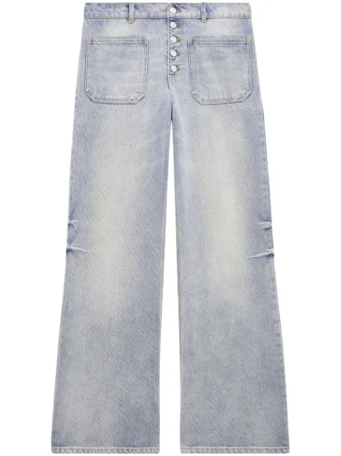Courrèges Multiflex logo-embroidered jeans Blue 124DPA187DE0016