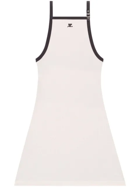 Courrèges contrast-trim cotton minidress Grey 124JRO364JS0070