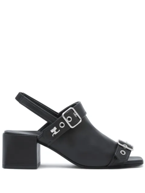 Courrèges Gogo 70mm leather sandals Black 124SSD008CV0027