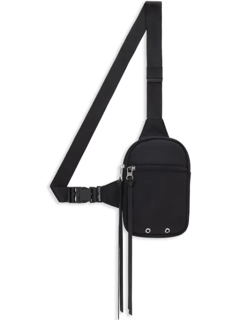 Courrèges logo-tag canvas crossbody bag Black 124GSA093NY0032