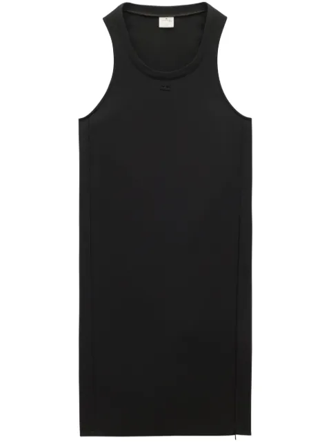 Courrèges logo-appliqué twill midi dress Black 124CRO367PL0007