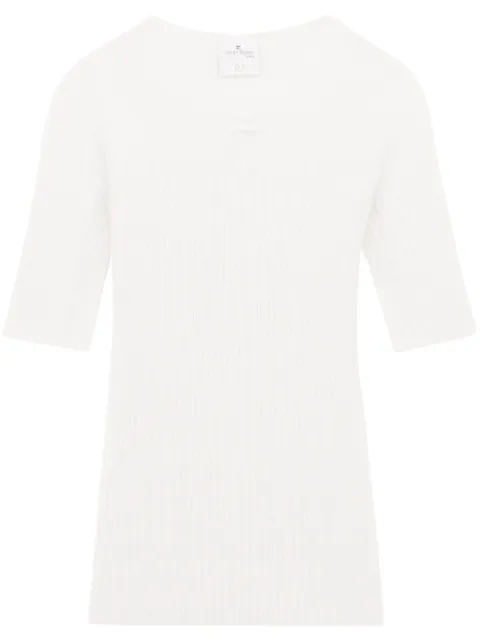 Courrèges Solar ribbed sweater White 124MPU130FI0049
