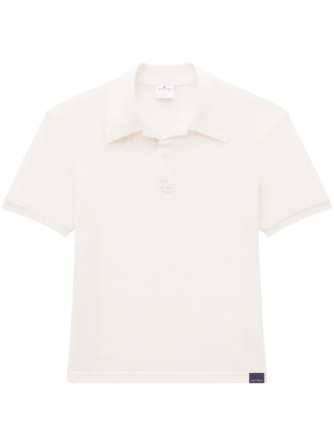 Courrèges AC logo-appliqué mesh polo shirt Neutrals 124JPO025JS0069