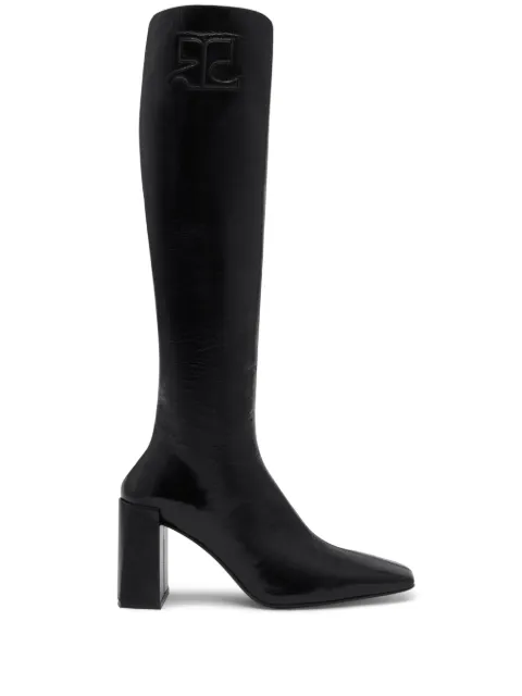 Courrèges Heritage Naplack 70mm leather boots Black 124SBT024CR0044