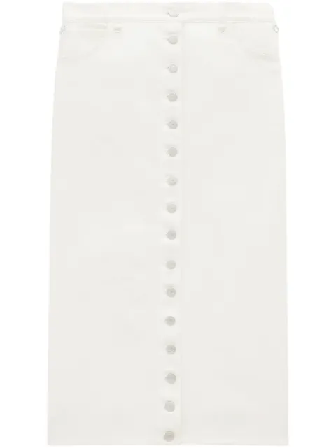 Courrèges low-rise denim midi skirt White 124DJU155DE0022