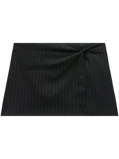 Courrèges twist-detailing pinstripe miniskirt Black 124CJU140WO0092
