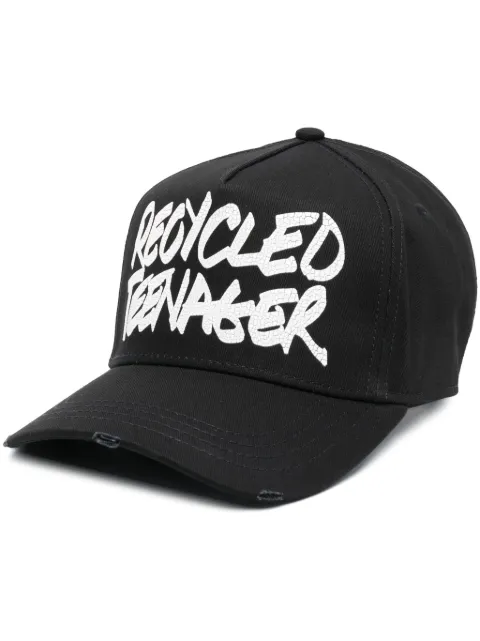 DSQUARED2 slogan-print cotton cap Black BCM072905C00001