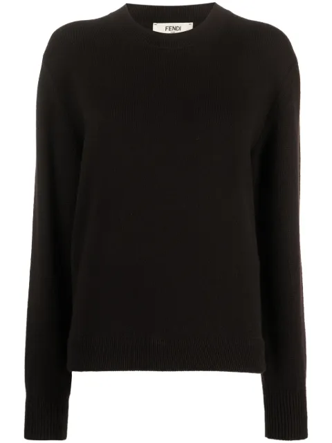 FENDI crew-neck long-sleeve jumper Black FZX933ANJJ