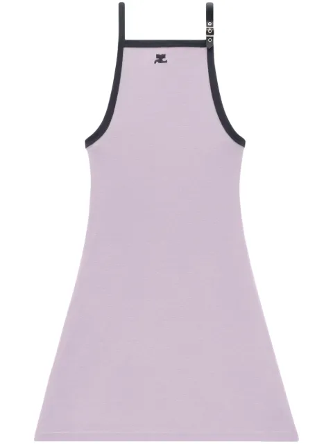 Courrèges logo-embroidered cotton minidress Purple 124JRO364JS0070