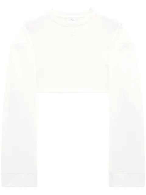 Courrèges Cocoon cotton cropped sweatshirt White 124JSW009JS0120
